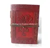 Handmade vintage embossed single flying dragon hand tooled leather blank notebook