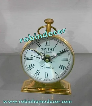 Antique Maritime Brass Desk Clock Nautical Table Clock Vintage