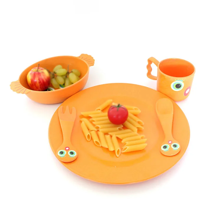 

Lovely Eco Bamboo Fiber Children Dinner Plate Set Tableware For Home Use, Based on customer design