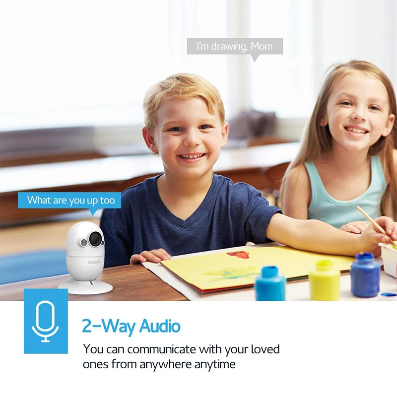 
Bosma Pet/Baby Monitor HD 1080p video, motion and sound detection with 2-way talk 