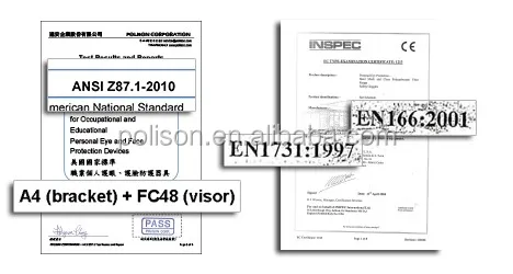 A4 Visor Bracket Certifications