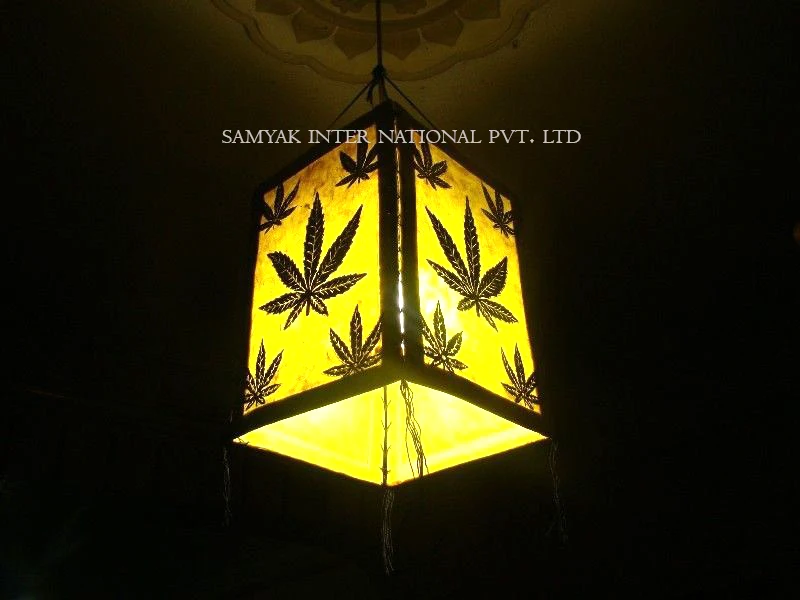 turquesa LOKTA Papel Lámpara de papel Linterna Lámpara colgante Nepal Pantalla de lámpara Dragón