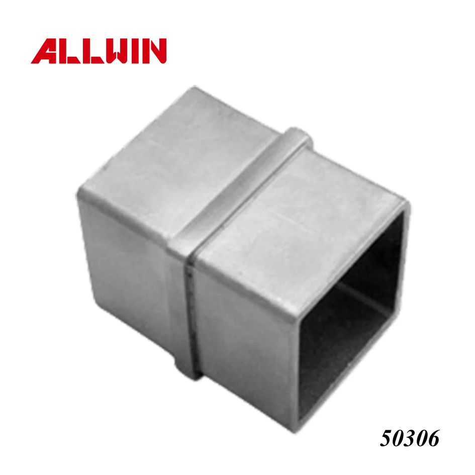 Stainless Steel 2 Way 180 Degree Inline Square Tube Connector