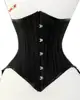 Black Brocade Under Bust Real Steel bones Lace Up Corset
