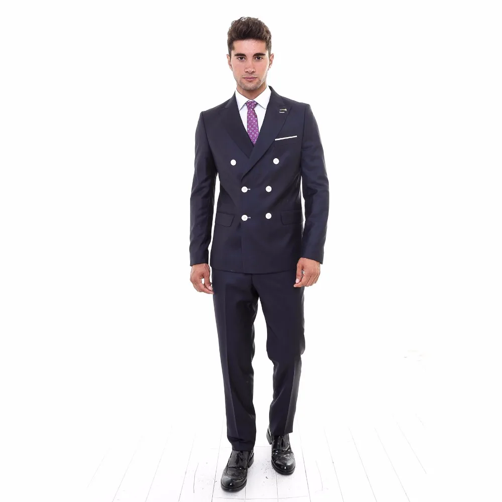 skinny fit double breasted suit