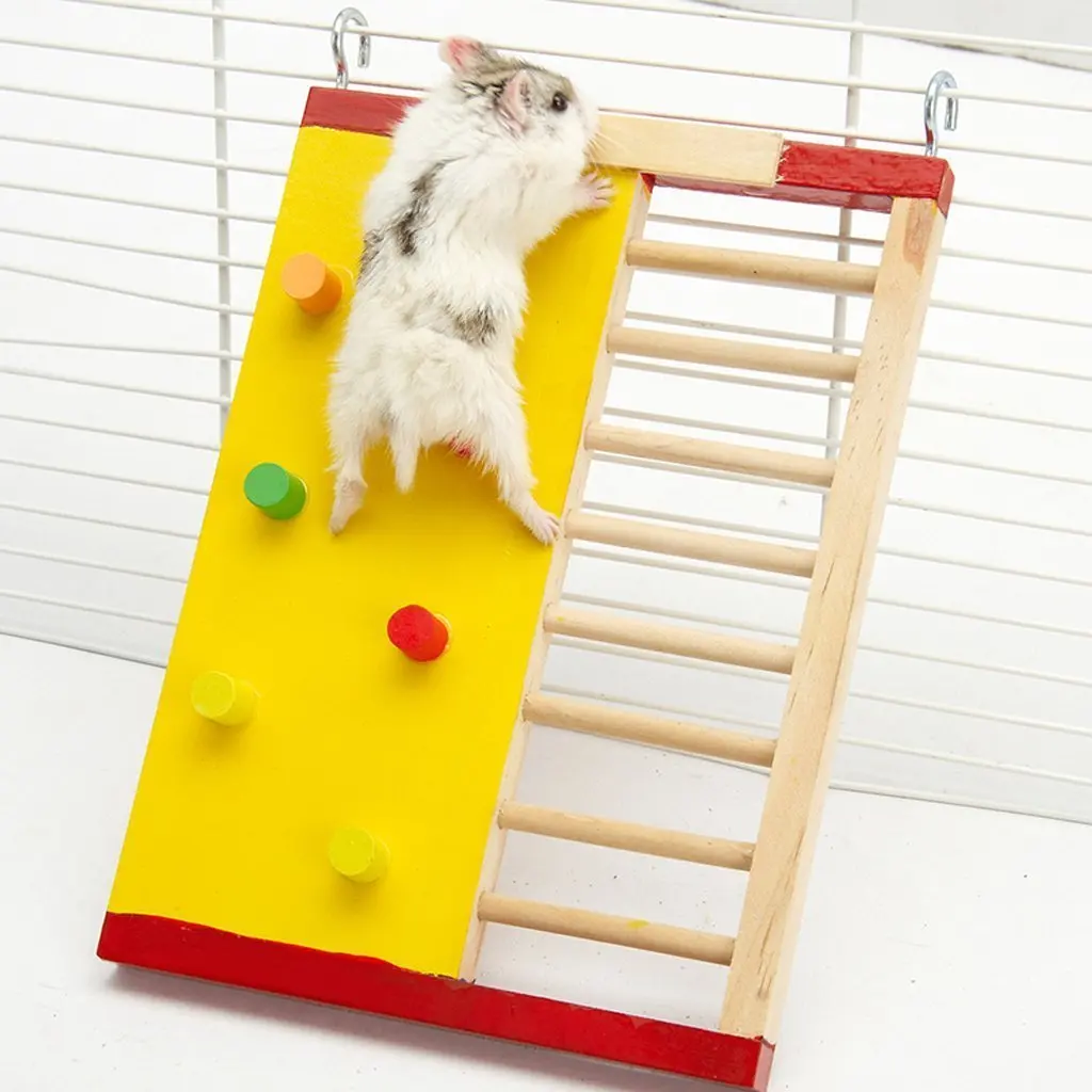 Hamster Cage Accessories,Hamster Toys,Chinchilla Chew Toys,Hamster Hideout House Tube Tunnel Seesaw Platform with Natural Wood for Mouse and Dwarf Hamster Mice