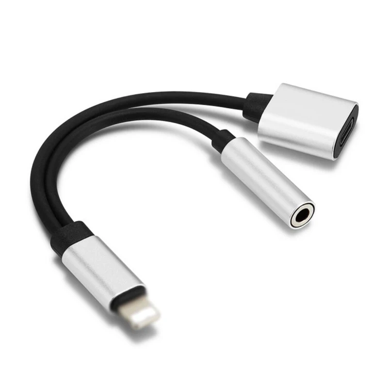 

Best Sellers Headphone Audio & Charger 2 in 1 Adapter for iPhone Splitter 3.5mm headphone adapter, Silver/gold/black/rose gold/red