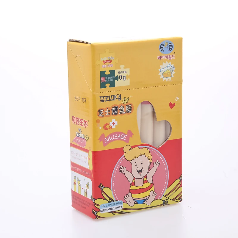 
Latest design promotional Korea making Babyworld Codfish Sausage 15g premium 