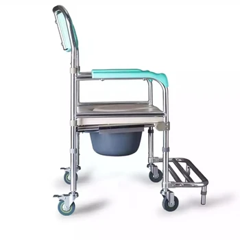 Homecare Toilet Use Height Adjustable Folding Commode Chair With