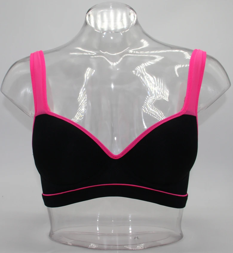 

Women's Sexy Molded Cup Yoga Sports Bra Ladies Large Breast Back Close Wireless Yoga Sport Bra, Pink or customized