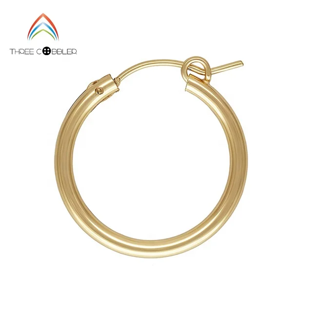 

GFH003 Wholesale simple earrings14k gold filled hoop earrings
