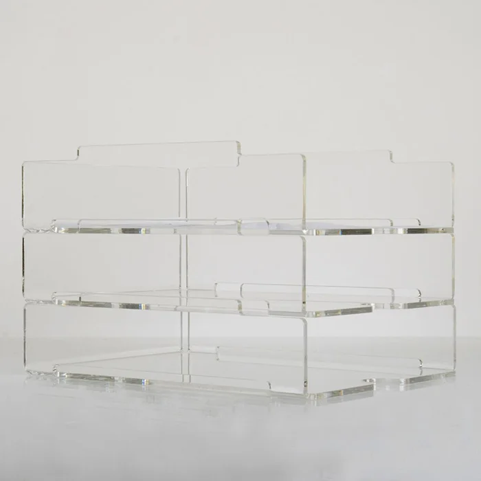 Transparent Lucite 3 Tier Stationery Tray Modular Acrylic Paper ...