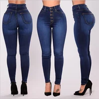 

Women foreign trade 4XL Skinny stretch Jeans Ladies Slim Denim High Waist Pants Female Trousers Plus size