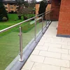terrace railings design with post glass and upper handrail