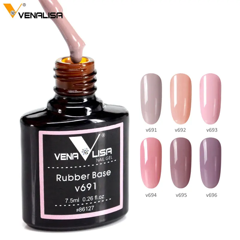 

Venalisa Nail Arts Christmas Gift 7.5ML Soak Off UV/LED Camouflage Color Rubber Base Top coat for gel lacquer nail designs, 6 color