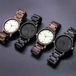 Men's Fashion Custom Walnut Wood watches for Men Q