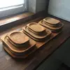 natural ecologically Wooden boards tray serving food salads wedge cheese