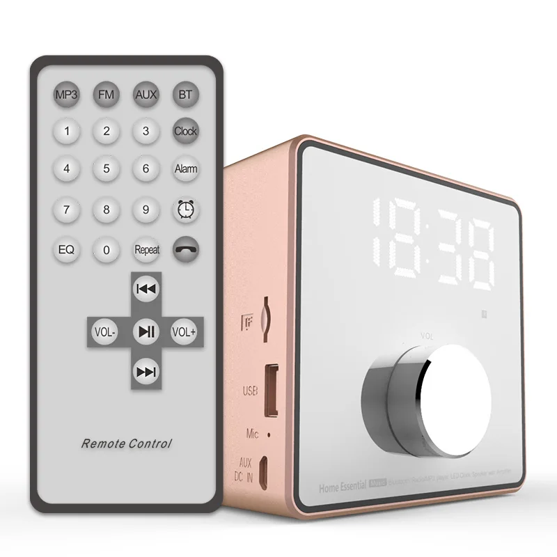 

Easiny MX02UR Remote control wireless tws speaker with radio auto timed on off mp3 kids smart led light azan digital alarm clock, White;gray;champagne gold;custom