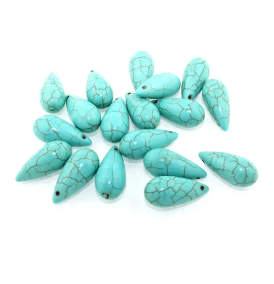 Color mezclado Howlite piedras preciosas de color turquesa 18 Mm x 25 mm Plano Corona espaciador granos 16" 