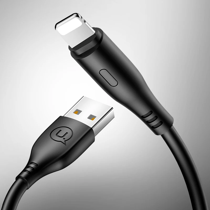 

USAMS sj266 Free shipping mobile phone charging and data transmission usb data cable for iphone, Black/white
