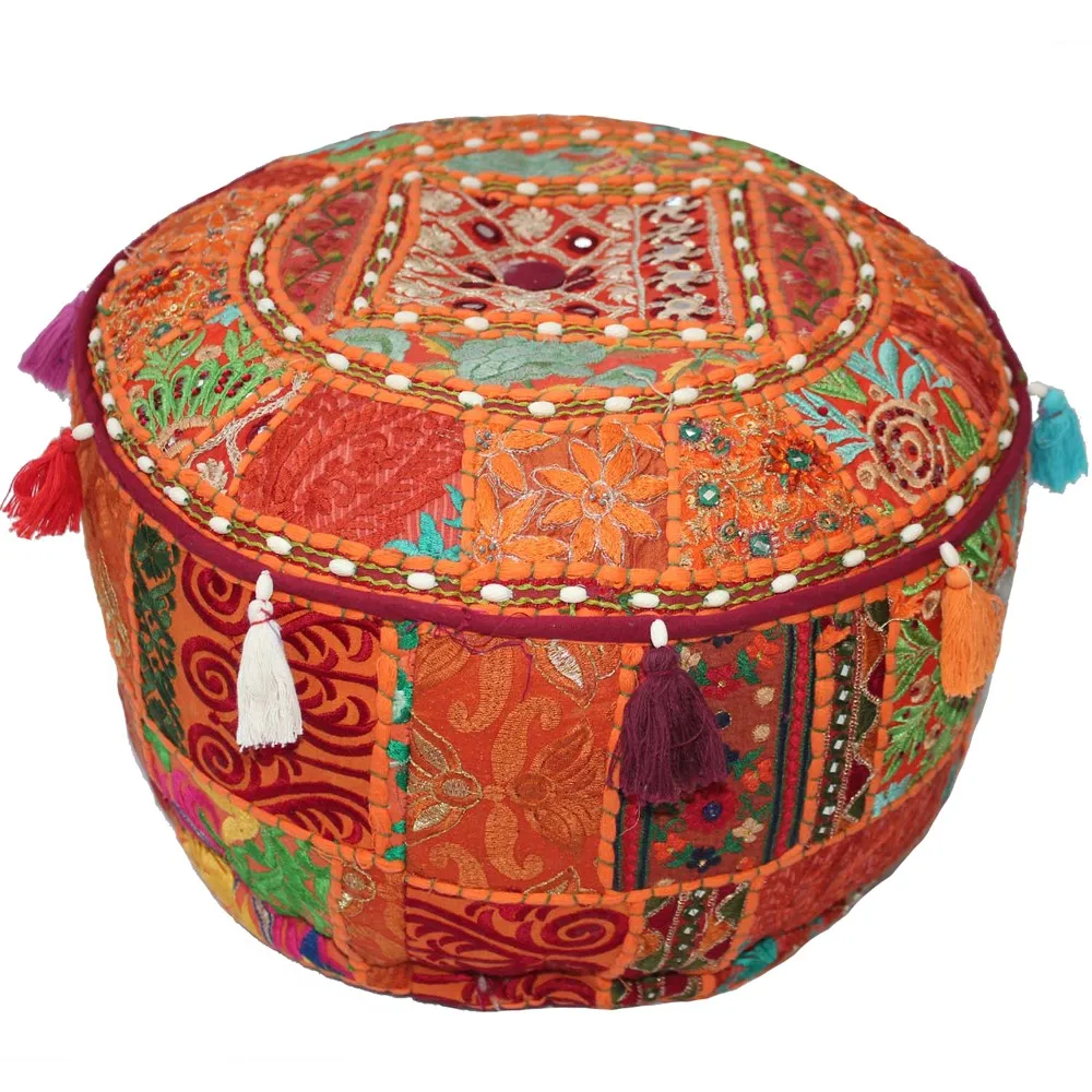 Indian vintage design home floor seating pouf, View pouf, Malani Impex ...