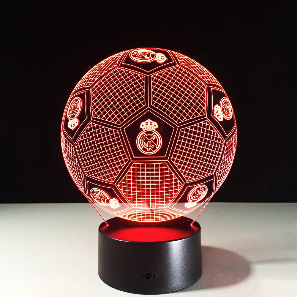 Football Soccer Ball 3d Led Table Lamp Night Light 7 Colors