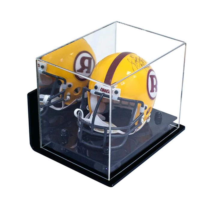 Deluxe Clear Acrylic Motorcycle Motocross Helmet Display Case With Gold