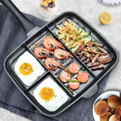 

Portable removable handle fried eggs saucepan, Black breakfast frying pan
