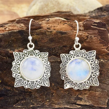 2017 Vintage Silver Jewelry Rainbow Moonstone Earring Whole 2017 Vintage Silver Jewelry Rainbow Moonstone Earring Whole 925 Sterling India