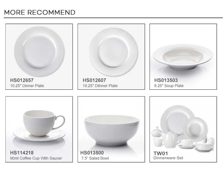 6.25 inch 8 inch 10.25 inch 12 inch Restaurant Dishes Plates, Dinner Crockery Porcelain Tableware, Plates For Hotel/