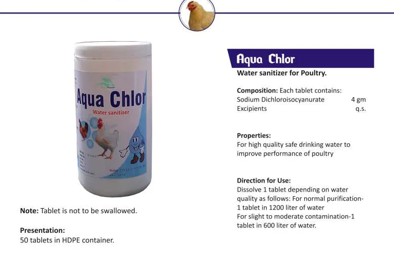 Aqua Chlor ( Water Sanitize For Poultry) For Chicken Broiler