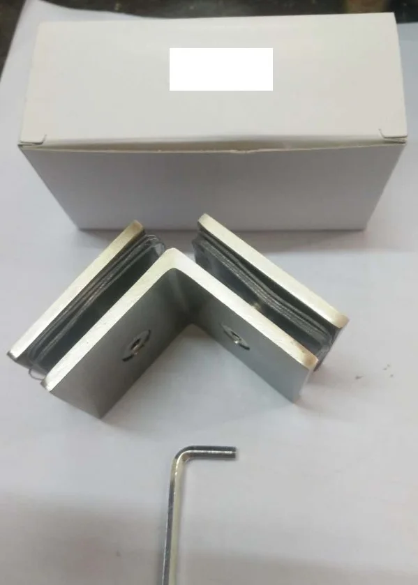 Solid Brass 90 Degree Corner Glass To Wall Mount Glass Clip