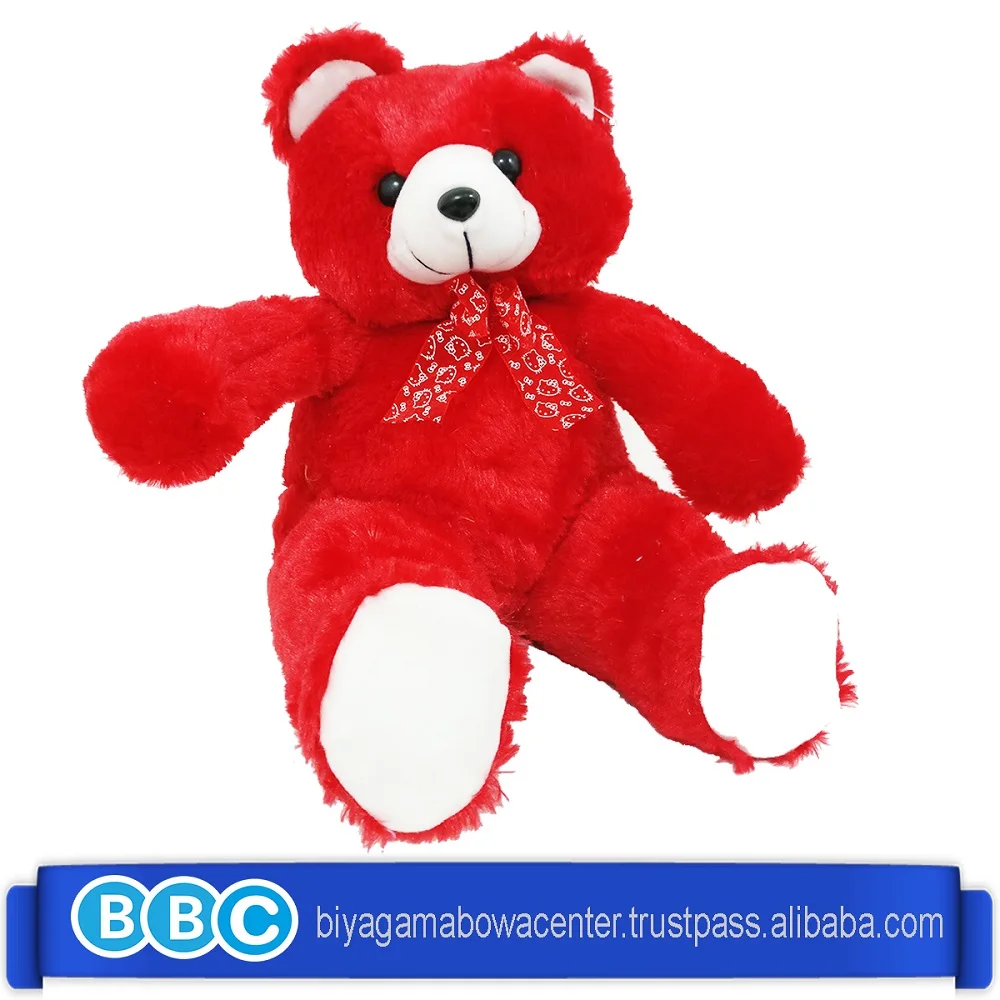 red and white teddy bear