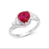 High Quality 1.74 ct Heart Created Ruby CZ Synthetic Diamond 925 Sterling Silver Gemstone Ring Jewelry for Woman Gift