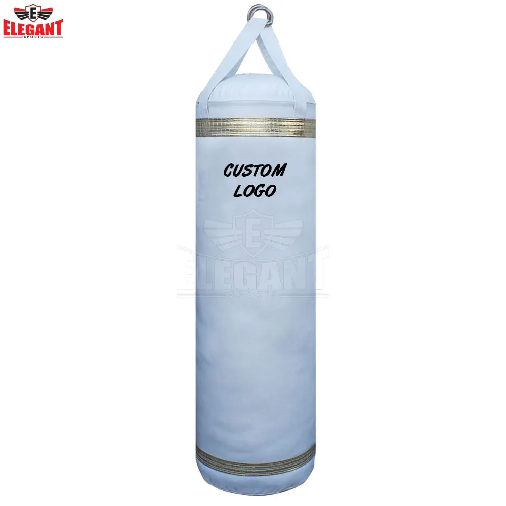 Genuine Leather Punch Bag Black / White / Red Kick Boxing Mma Training