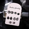 2018 top selling fashion water-drop rhinestone crystal lady diamand 5 pairs stud earring set