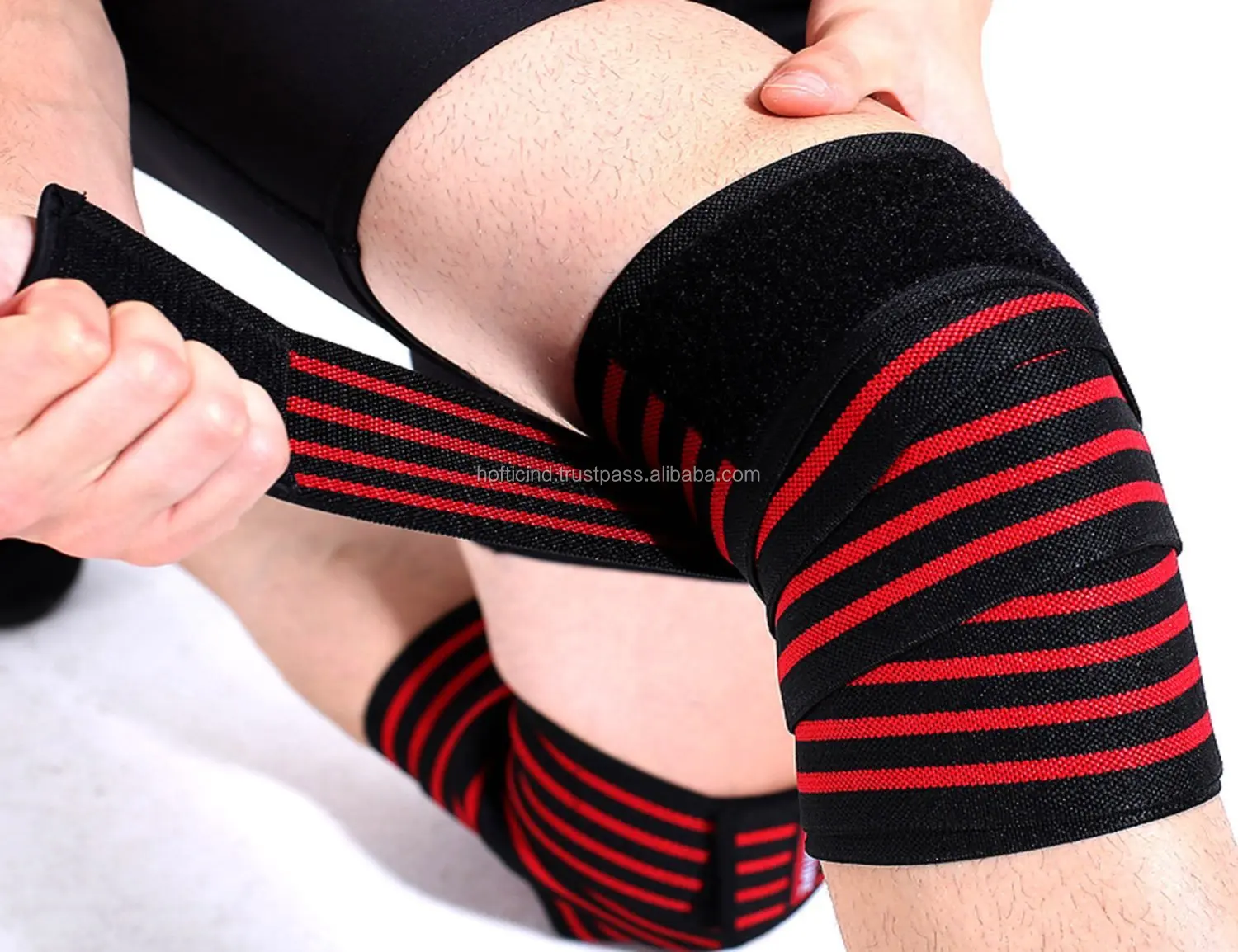 Crossfit Weight Lifting Gym Training Elastic Knee Compression Bandage