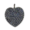 Blue Sapphire Gemstone Heart Charms Pendant