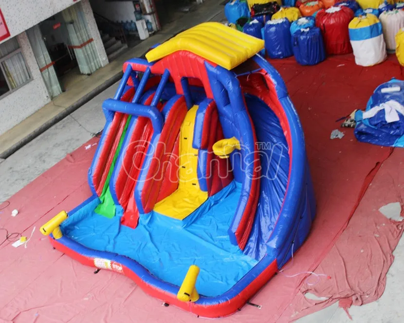 Colorful Backyard Inflatable Water Slide Inflatables Water Game For Children