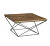 Wire Wooden Top Coffee Table