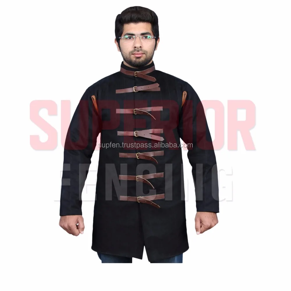 
Leather Buckle Closure Gambeson,SCA LARP reenactment, medieval gambeson,padded armor,Aketon,gambison,Wams 