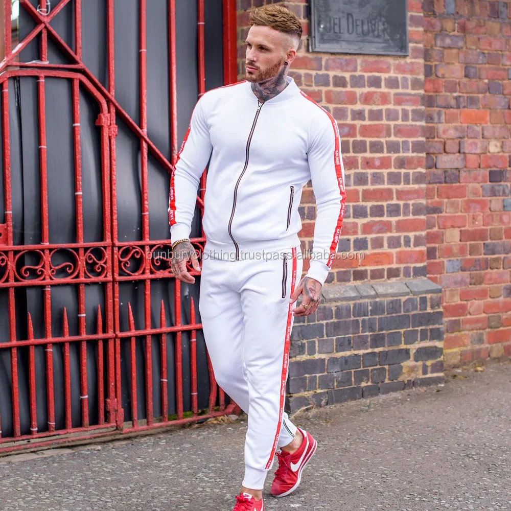 Custom Mens Print Poly Tracksuit Cropped Jogger Funnel Neck Top Buy