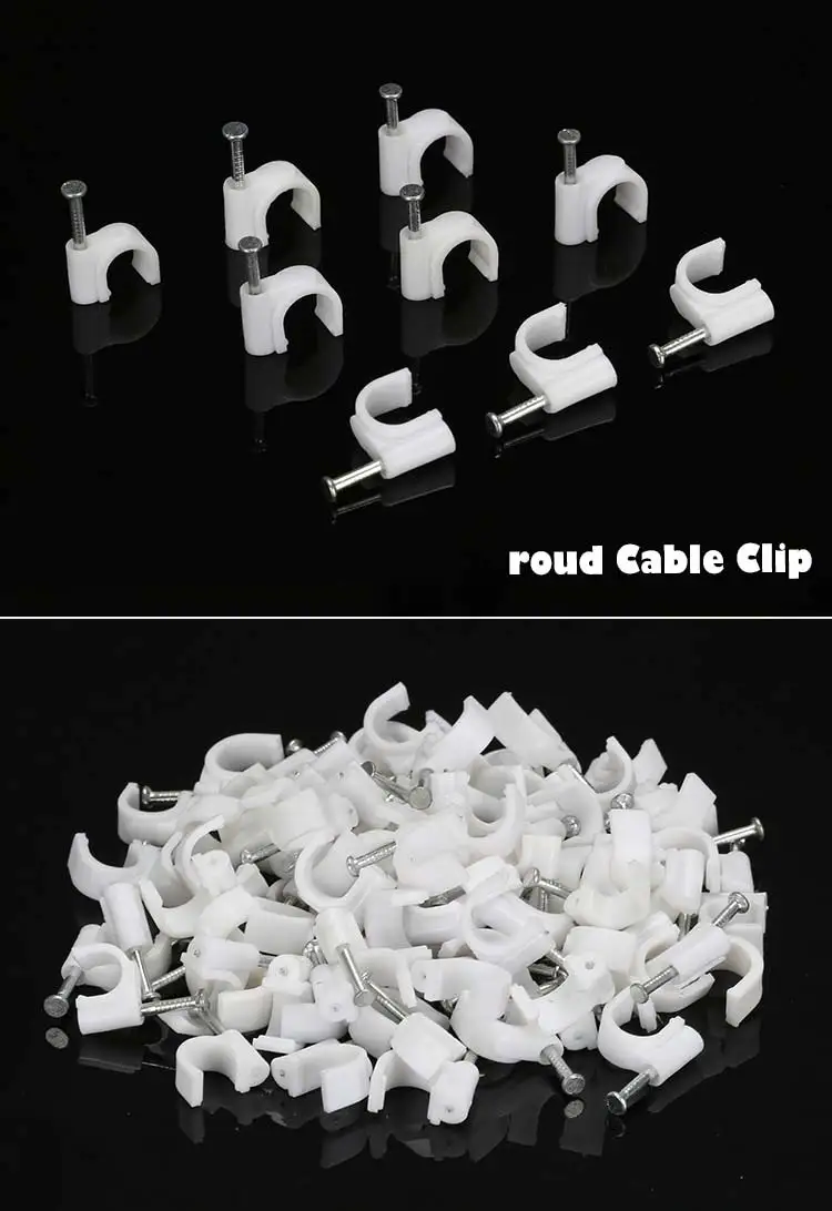 30mm Circle cable clips with steel nail 50pcs/Pack 