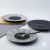 Best eco-friendly European dinnerware sets ceramic hotel restaurant tableware 2019 black color