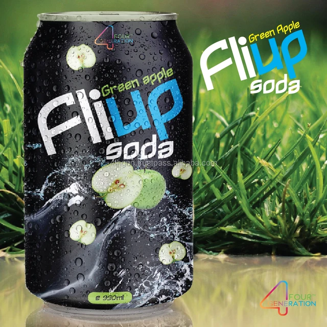 fliup green apple carbonated drink