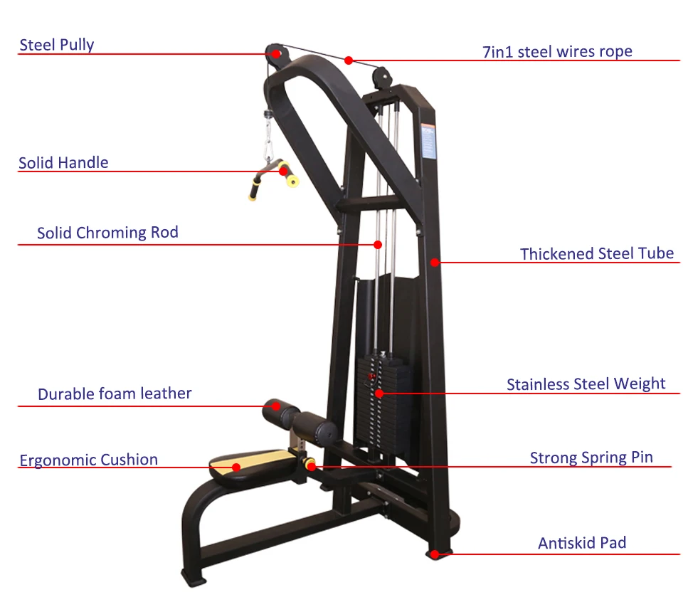 Professional Lat Pulldown Machine Seated Row For Gym Equipment Hg0624 ...