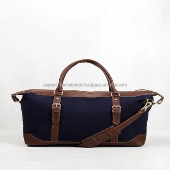 men's canvas and leather weekend bag