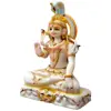 White Marble painting 12" Sitting Lord Shiva Sculpture