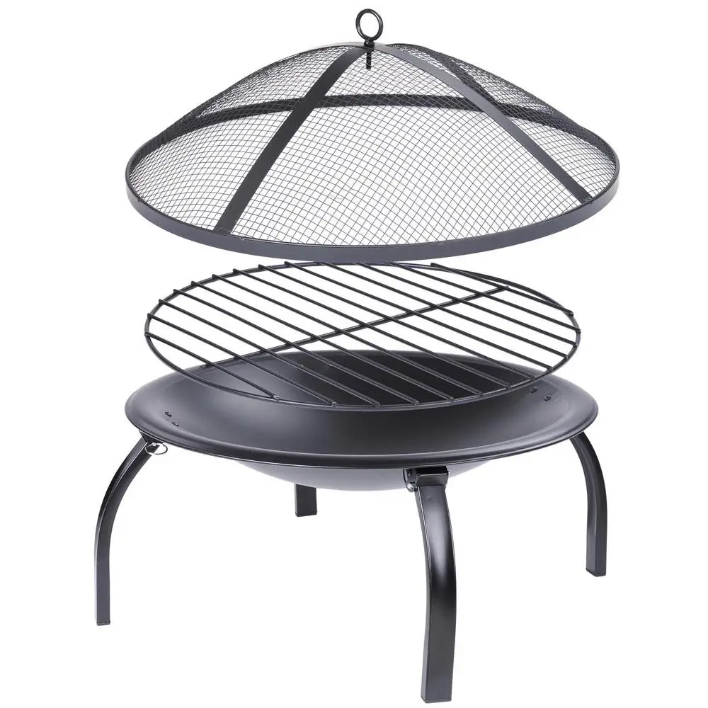 22 Inches Portable Foldable Outdoor Burning Fire Pit 3 Legs Folding