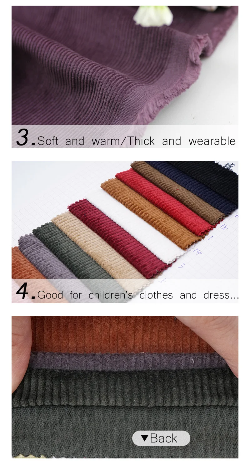 Woven Skinfriendly 100 Cotton Dying Corduroy Fabric For Clothing